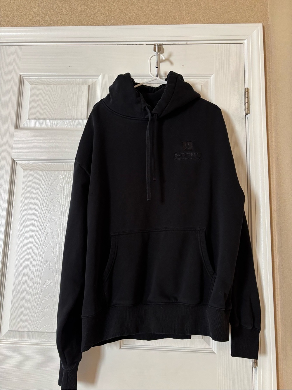 Black Embroidered Hoodie Sweatshirt - As Colour